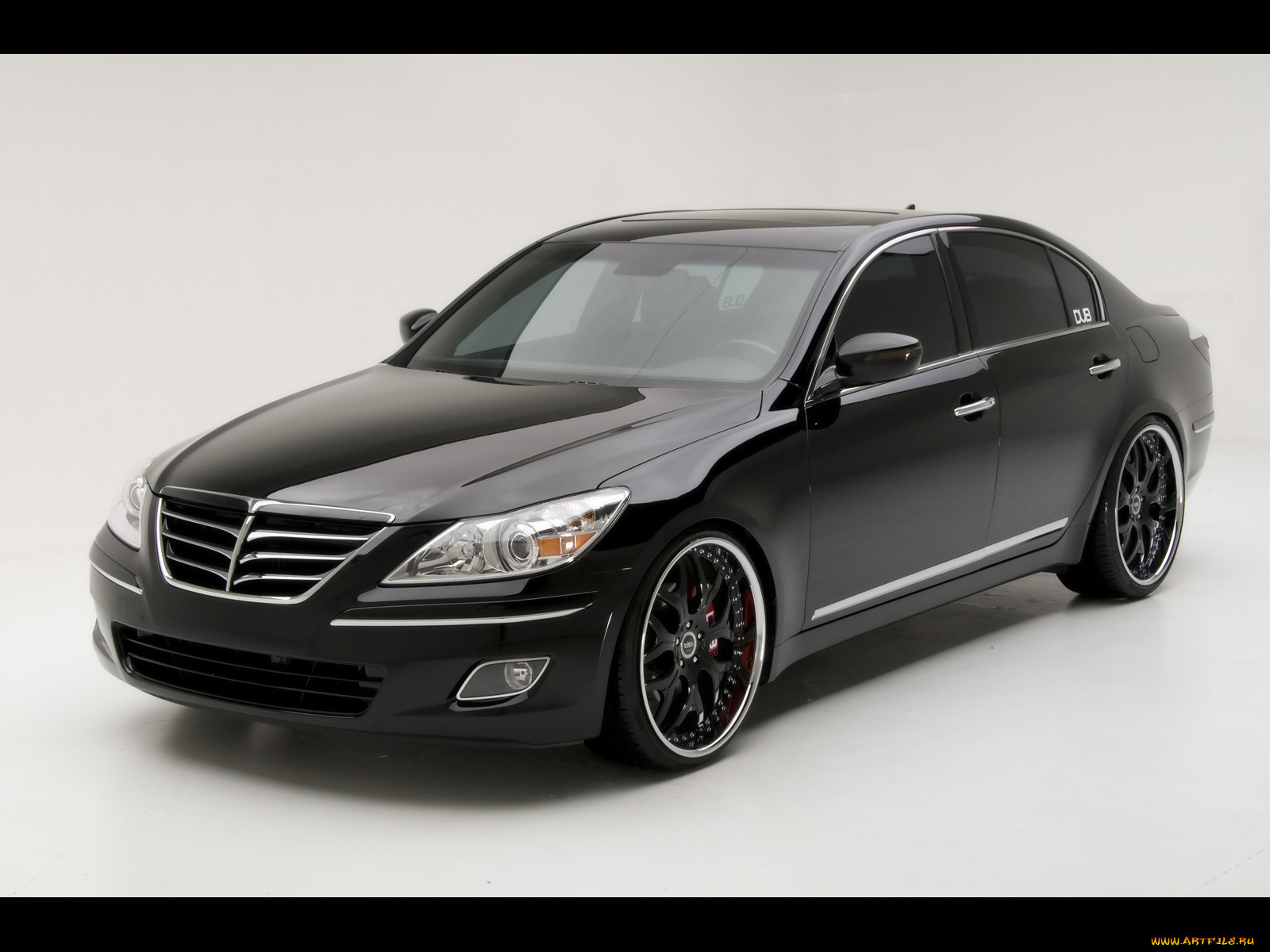 2009, hyundai, dub, magazine, genesis, sedan, black, 